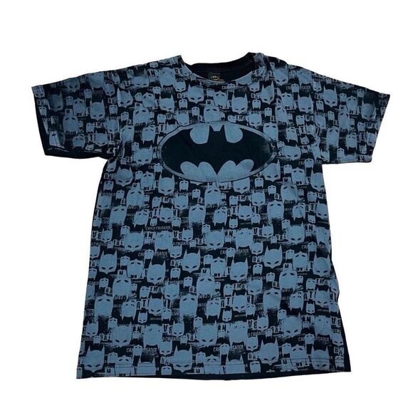 Batman Mens Blue Caped Crusader Bat Signal Allover Print Short Sleeve Tee Medium - Picture 2 of 8